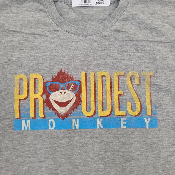 Vintage 90s Funny Proudest Monkey Shirt Large 21x26 Gray - Picture 6 of 11